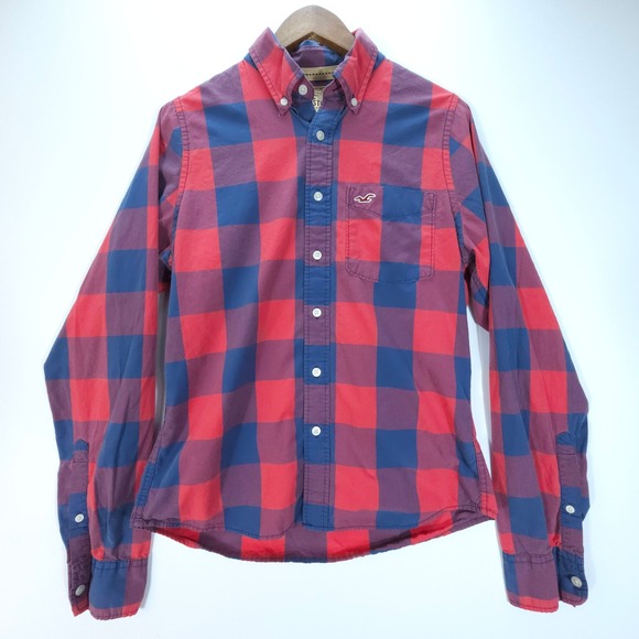 Hollister Other - Y2K Hollister Shirt Mens Large Red Blue Plaid Flannel Style Cotton Streetwear